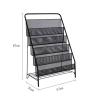 JIXINYU Newspaper Racks, Magazine Rack Newspaper Rack Foldable Storage Shelf Iron Magazine Rack Brochure Display Stand Simple Bookshelf for Living Room Magazine Storage Rack (Black) (White) view 2