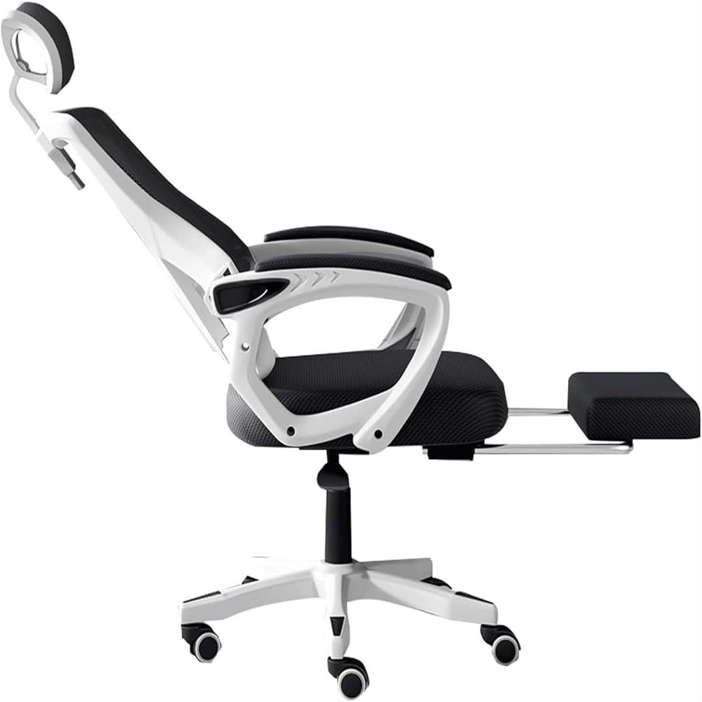 SoOSSN Retractable Footrest Office Chair with Lumbar Support and Headrest Chairs for Office Latex Office Desk Chair