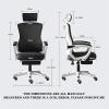 SoOSSN Retractable Footrest Office Chair with Lumbar Support and Headrest Chairs for Office Latex Office Desk Chair view 3