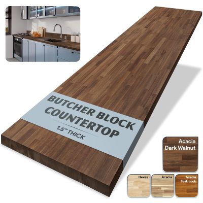 Howizz Walnut Butcher Block Countertop 36 x 25 x 1.5 Inches - Solid Wood Table Top for Desk Top, Dining Table, Workbench Top