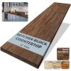 Howizz Walnut Butcher Block Countertop 36 x 25 x 1.5 Inches - Solid Wood Table Top for Desk Top, Dining Table, Workbench Top view 1