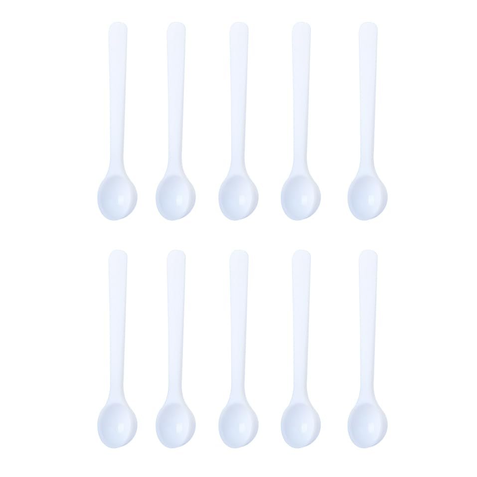 10PCS 1 Gram Measuring Spoon Plastic Teaspoon Scoop Mini Spoons for Powder Round Bottom Scoop Medicine Powder Spoon Kitchen Spoons