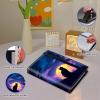 BPQOJB Small Photo Album 4x6 inch 120 Pockets Photos Pu Leather Cover Photo Albums With Elastic Band Design Cute Photo Album For Family Wedding Anniversary Travel - Cat under the Galaxy Moon view 2