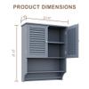 ChooChoo Bathroom Wall Cabinet with Towels Bar, 23.6" L x7.9 W x27.5 H MDF Material Medicine Cabinet, 2 Doors Over The Toilet Space Saver Storage Cabinet with Large Space, Grey view 2