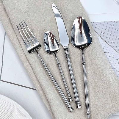 Silverware Set for 4 Unique 18/10 Stainless Steel 16 Piece Flatware Sets Mirror Polished Elegant Cutlery Utensils Set for Home Kitchen Dishwasher Safe Nice Weight