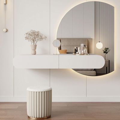 XIGOUZIQU Makeup Table, Hanging Dresser, Bedroom Modern Minimalist nightstand Vanity, All in one Small Suspended Makeup Table for Living Room, Bedroom.(Size:80 * 18 * 40cm)