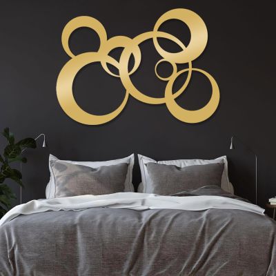 Idadey Geometric Metal Wall Art, Circles Wall Decor, Large Wall Hanging, Minimalist Wall Art, Metal Wall Decor for Living Room