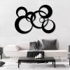 Idadey Geometric Metal Wall Art, Circles Wall Decor, Large Wall Hanging, Minimalist Wall Art, Metal Wall Decor for Living Room view 3