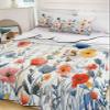 Twin XL Size Quilt Set,Summer Botanical Country Floral Lightweight Bedspread Coverlet Set Soft Microfiber Summer Quilt with 2 Pillow Shams,Pastoral Flowers on White 3 Piece Comforter Bedding Set view 2