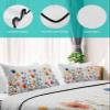 Twin XL Size Quilt Set,Summer Botanical Country Floral Lightweight Bedspread Coverlet Set Soft Microfiber Summer Quilt with 2 Pillow Shams,Pastoral Flowers on White 3 Piece Comforter Bedding Set view 4