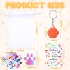 Ecation 280 Pcs Dog Paw Party Favor Include Cute Dog Keychain Puppy Paw Sticker Label with Organza Bag for Birthday Party Decoration view 2