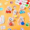 Ecation 280 Pcs Dog Paw Party Favor Include Cute Dog Keychain Puppy Paw Sticker Label with Organza Bag for Birthday Party Decoration view 4