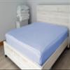 Pure Eco Zip On Fitted Sheet Cal King (72X84) + 10 Inch Deep Pockets - Includes 2 Zip-On Sheets & 1 Fitted Sheet Base - Cal King Size Zipper Fitted Sheets - Cotton 600 TC Fitted Sheet - Sky Blue view 3