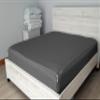 Zip On Fitted Sheet Cal King (72X84) + 12 Inch Deep Pockets - Includes 2 Zip-On Sheets & 1 Fitted Sheet Base - Cal King Size Zipper Fitted Sheets - Soft Cotton 600 TC Fitted Sheet - Dark Grey view 3
