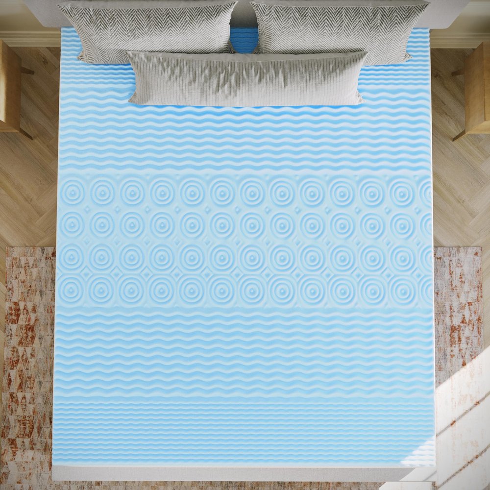 2 Inch Cooling Gel Infused 5-Zone Memory Foam Mattress Topper - California King