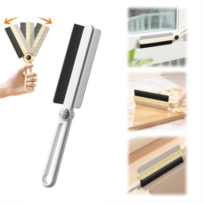 2 in 1 Multifunctional Rotating Cleaning Brush, Hard Bristle Crevice Cleaning Brush with Silicone Squeegee, 25 Rotating Tile Brush, Household Cleaning Tool for Kitchen, Bathroom Glass (1Pcs-B)