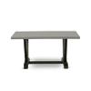 East West Furniture V696X2630-5 - 5-piece modern dining set consists of a dinner table with Cement top and 4 stackable chairs with White and Gray Pattern Polyester Fabric - Wire-brushed Black view 3