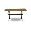 East West Furniture X676X1624-5 - 5-piece dining set consists of a dinner table with Distressed Jacobean top and 4 stackable kitchen chairs with Black Polyester Fabric - Wire-brushed Black view 3
