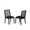 East West Furniture X676X1624-5 - 5-piece dining set consists of a dinner table with Distressed Jacobean top and 4 stackable kitchen chairs with Black Polyester Fabric - Wire-brushed Black view 4