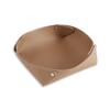 Bey-Berk Alex Genuine Leather Valet Tray (Taupe), 7" x 7" Round Snap-Corner Catchall, Lay-Flat Nightstand and Desk EDC Organizer for Keys, Watch and Jewelry view 2