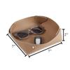 Bey-Berk Alex Genuine Leather Valet Tray (Taupe), 7" x 7" Round Snap-Corner Catchall, Lay-Flat Nightstand and Desk EDC Organizer for Keys, Watch and Jewelry view 3