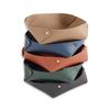 Bey-Berk Alex Genuine Leather Valet Tray (Taupe), 7" x 7" Round Snap-Corner Catchall, Lay-Flat Nightstand and Desk EDC Organizer for Keys, Watch and Jewelry view 4