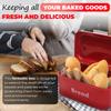 Plexon Bread Box for Kitchen Countertop, Bread Container with Coffee, Tea, Sugar Canisters, Metal 4-Piece Bread Box Set with Lids, Red view 4