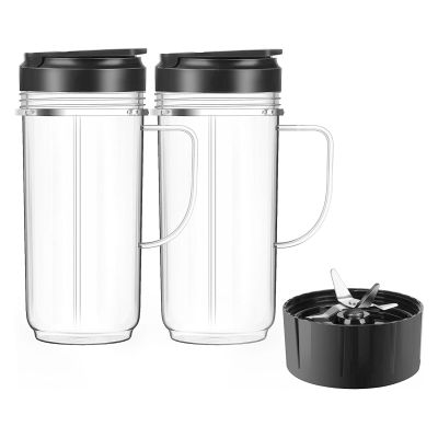 Ldbuejiaja 22Oz Blender Cups Blender Replacement Parts Blender Juicer Cups For B1001/MB1001B/MBR-0301/MBR-1101 Juicer Cup Lids