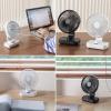 Ldbuejiaja Portable USB Desk Fan With 4 Speeds And Oscillation 4000mAh Rechargeable And USB Cable For Home Office Travel Camping Small Desk Fan Battery Operated, White view 2