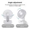 Ldbuejiaja Portable USB Desk Fan With 4 Speeds And Oscillation 4000mAh Rechargeable And USB Cable For Home Office Travel Camping Small Desk Fan Battery Operated, White view 3