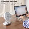 Ldbuejiaja Portable USB Desk Fan With 4 Speeds And Oscillation 4000mAh Rechargeable And USB Cable For Home Office Travel Camping Small Desk Fan Battery Operated, White view 4