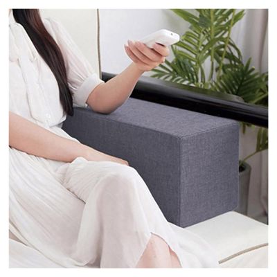 Sofa Bed Armrest Cushion for Head/lumbar Spine Linen Fabric Cover Square Headrest Cushion, Armrest Cushion, Support Cushion for Arm/head/lumbar Spine Gap Filler Elbow Pillow(Color:Dark gray,Size:25x25
