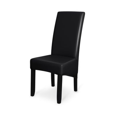 LUXRUB Waterproof Parsons Chair Covers 2/4PCS PU Leather Dining Room Chair Slipcovers Stretch Seat Chair Covers Reusable Banquet Chair Protectors Large Size(Color:Black,Size:4PCS)