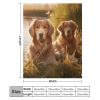 Dwrepo Throw Blanket Super Soft Two Golden Retrievers Flannel Blankets Warm Cozy Travel Blanket Anti-Pilling Bed Blanket Lightweight Sofa Blanket for Couch Chair Camping All Season 50""x60"", White view 2