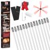 Cleancraft 46 Feet Chimney Sweep Kit, Chimney Cleaning Kit with 14 Flexible White Chimney Rods, Chimney Brush for Sweeping Fireplace, Rotary Chimney Cleaning System Driven by Drill view 1