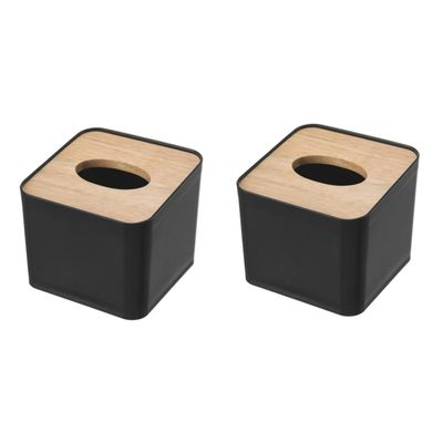 Amosfun 2pcs Tissue Box Cover Stylish Tissue Holder for Office Living Room and Home Use Compact Napkin Organizer for Desks and Countertops Decorative Storage