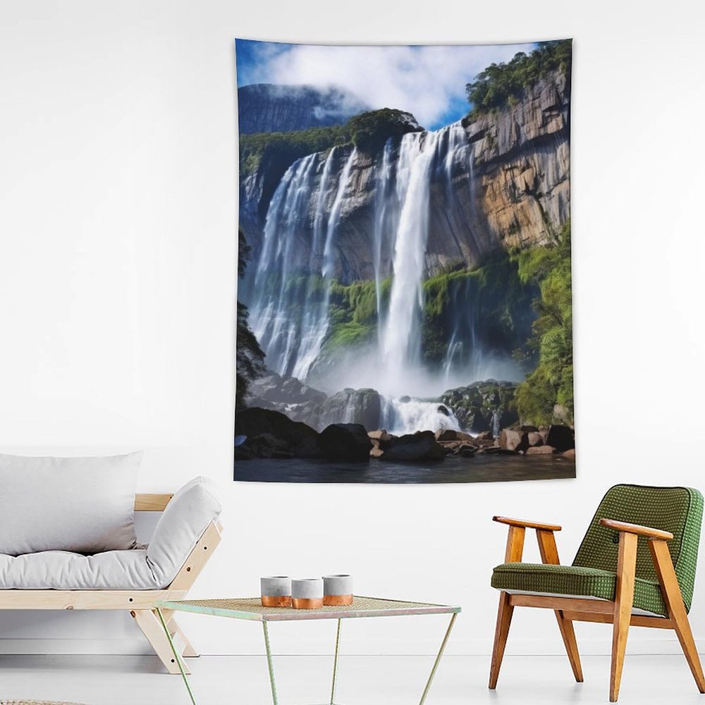 BTCOWZRV Beautiful Waterfall Tapestry Wall Hanging Aesthetic Wall Tapestries Poster Wall Tapestry for Bedroom Funny Wall Blanket Wall Art Decor Personalized Backdrop for Living Room Dorm 60"x80"