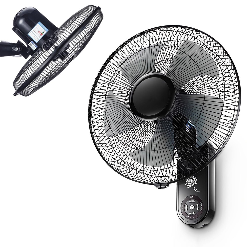 HomeLoft Basics Oscillating Wall Mounted Fan 16 Inch 3 Speed Wall Fan with Remote Control, Quiet/Energy Saving Cooling Fan