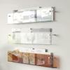 LGEOELIAS Acrylic Wall Magazine Rack Clear Brochure Holder Wall Mount Record Holder Wall Hanging Bookshelf Literature Storage Rack,Floating Bookshelves for Offcie Home, Brown view 3