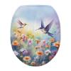 chaqlin Hummingbird Toilet Lid Cover Elongated Oblong Toilet Seat Cover Soft and Absorbent for Bathroom Decorative Washable Toilets Lid Covers Accessories view 1