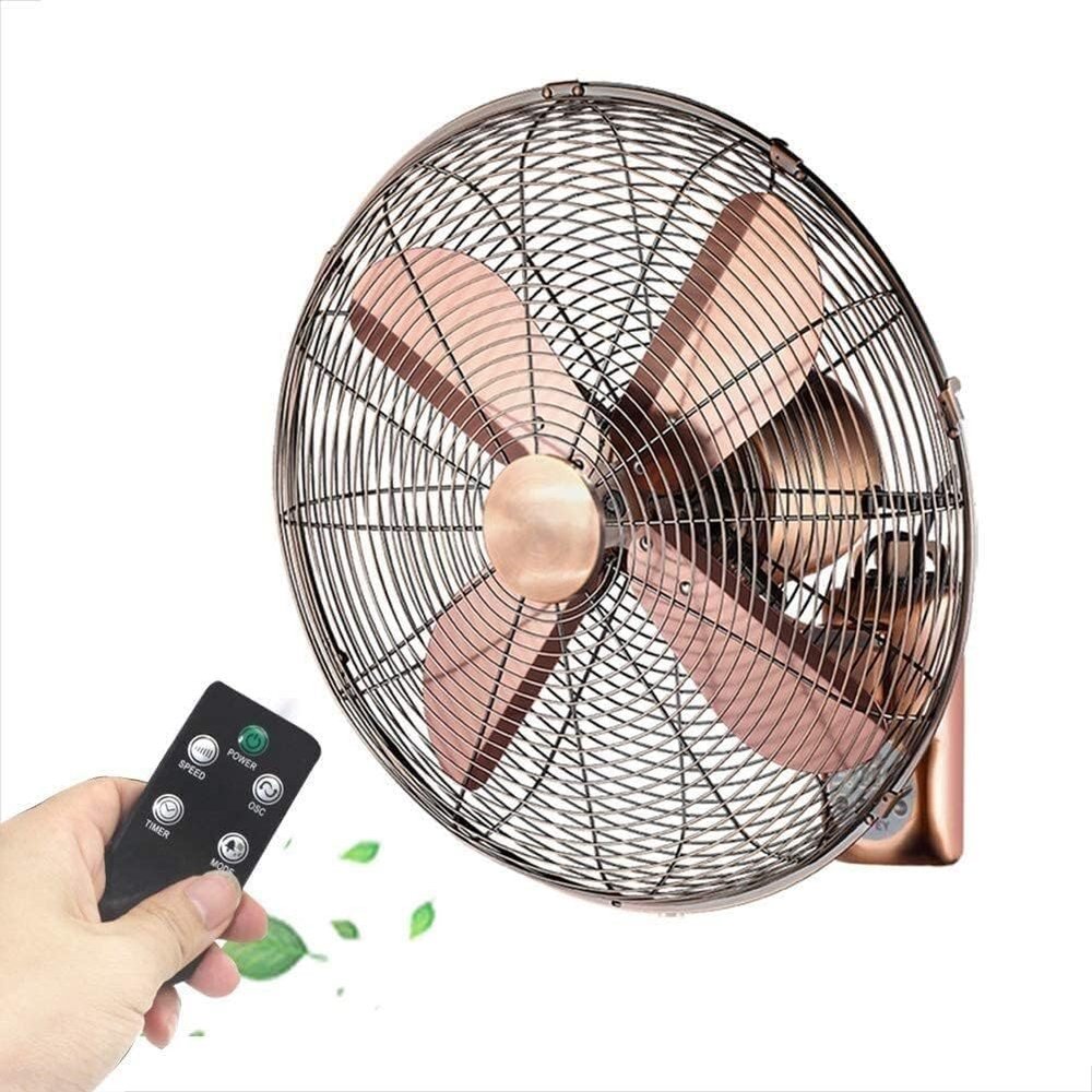 HomeLoft Basics Wall Mounted Fan, Wall Mount Fans,retro Metal Cooling Wall Fan,Durable and wear-resistant,50W Industrial Heavy-Duty Electric Fan (Color : White, Size : 45cm/18in) (White 45cm/18in)