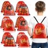 PLMMOUT 12Pcs Basketball Drawstring Bags,Basketball Party Favors Goodie Bag,Backpacks Gift Bags for Sports Party Supplies(Orange) view 1