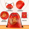 PLMMOUT 12Pcs Basketball Drawstring Bags,Basketball Party Favors Goodie Bag,Backpacks Gift Bags for Sports Party Supplies(Orange) view 4