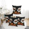 BTCOWZRV Two Daisies Wearing Sunglasses Throw Pillow Cover Soft Decorative Pillowcase Set of 4 Modern Square Pillow Cases 16"X16" Farmhouse Cushion Cover Case for Living Room Bedroom Sofa view 2