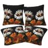 BTCOWZRV Two Daisies Wearing Sunglasses Throw Pillow Cover Soft Decorative Pillowcase Set of 4 Modern Square Pillow Cases 16"X16" Farmhouse Cushion Cover Case for Living Room Bedroom Sofa view 3