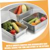 Mikinona 2pcs Rectangular Stainless Steel Rice Tray Buffet Serving Plate Easy Clean for Family/restaurant view 3
