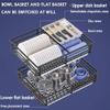 2 Tier Sliding Pull Out Drawers for Kitchen Cabinets, 304 Stainless Steel Wire Basket with Drain Pan and Damping Guide Dish Rack Slide Out Cookware Organizer, Easy to Assemble, 74*47*14cm, Black view 4