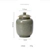 Sealed Tea Caddy Celadon Embossed Window Flower Tea Storage Jar Sealed Jar Household Tea Storage Jar Ceramic Storage Jar Storage Jar Tea Jar with Lid view 2