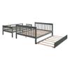 Morhome Twin Over Full Size Bunk Bed with Trundle and Storage Stairs, Solid Wood Stairway Triple Bunk Beds Stairway and Full-Length Guard Rail for Kids Teens Adults Bedroom, Can Be Divided view 4