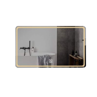 Bathroom Mirrors LED Frameless Square Wall-Mounted Dressing Table Mirror Touch Switch White Light/Warm Light (Color : Warm Light Size : 60x80cm) (White Light 60x80cm)